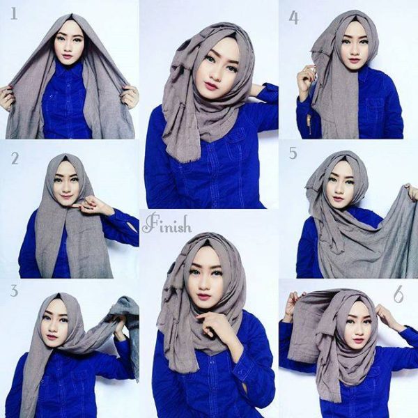 Classic Hijab Tutorial With Volume Hijab Fashion Inspiration 