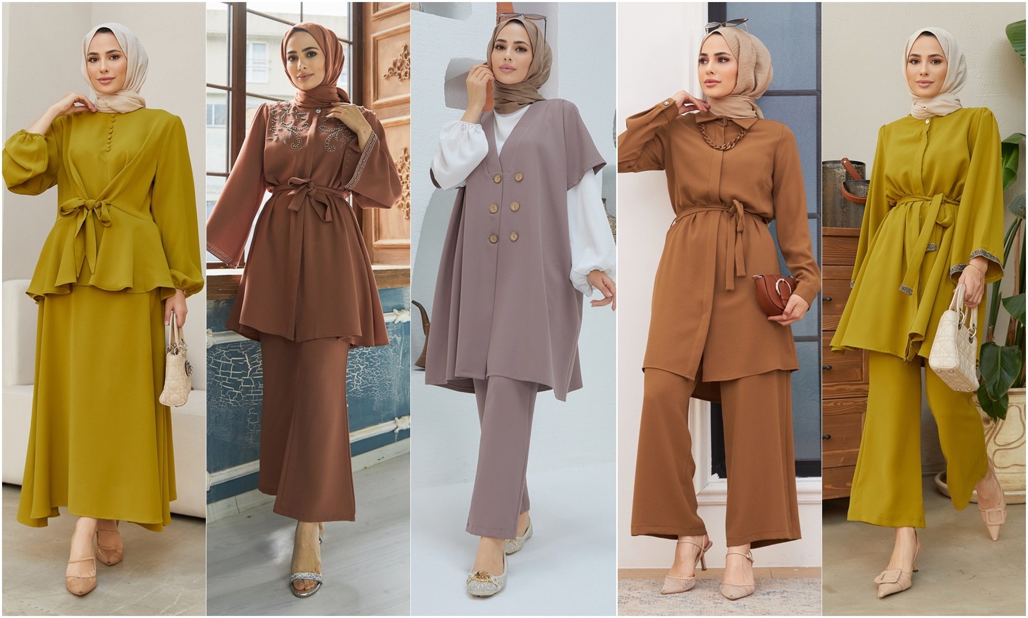 Stylish Two Pieces Matching Suits - Hijab Fashion Inspiration